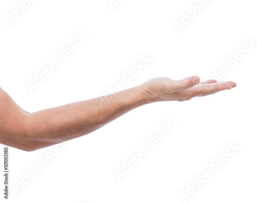 Man hand isolated on white background; clipping path