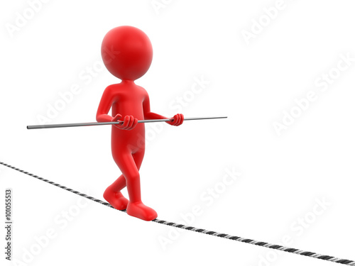 фотографія Tightrope Walker. Image with clipping path