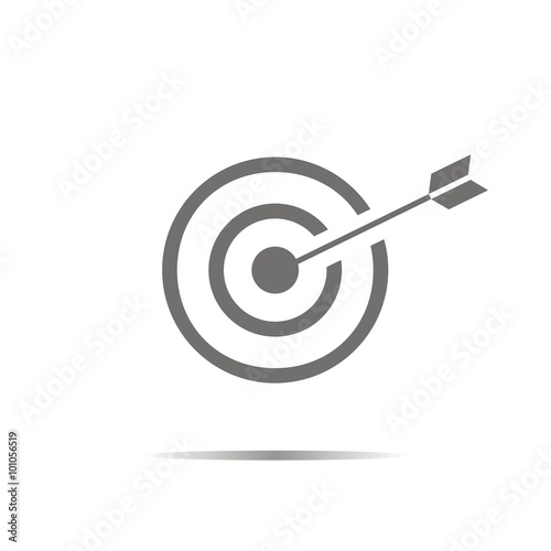 Tiro con arco. Icono aislado de una diana con sombra