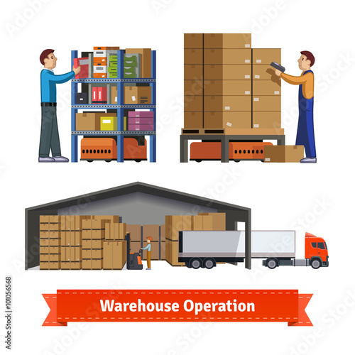 Warehouse operations, workers and robots