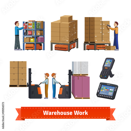 Warehouse operations, workers and robots