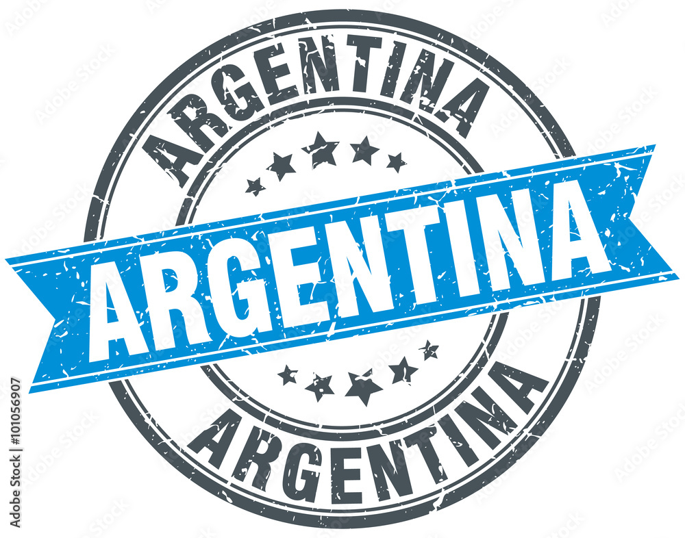 Argentina blue round grunge vintage ribbon stamp