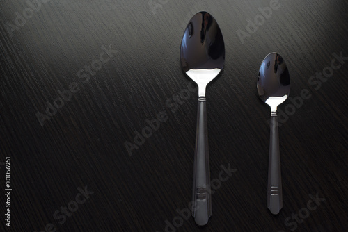 cutlery on a black table