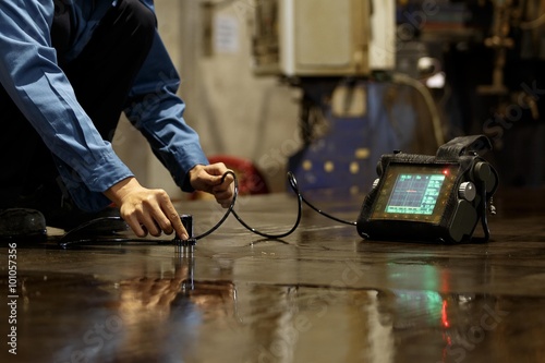 Steel plate inspection by ultrasonic test for found internal defect