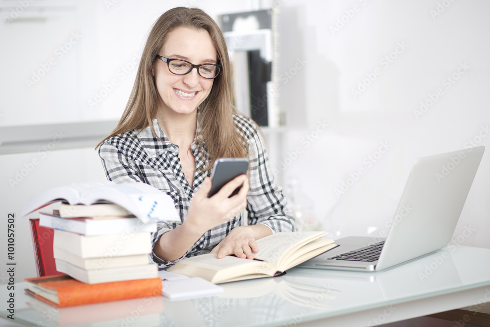Business Woman at Home laptop