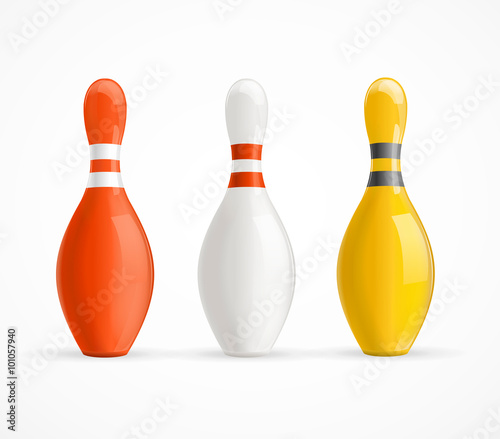 Colorful Bowling Pins. Vector