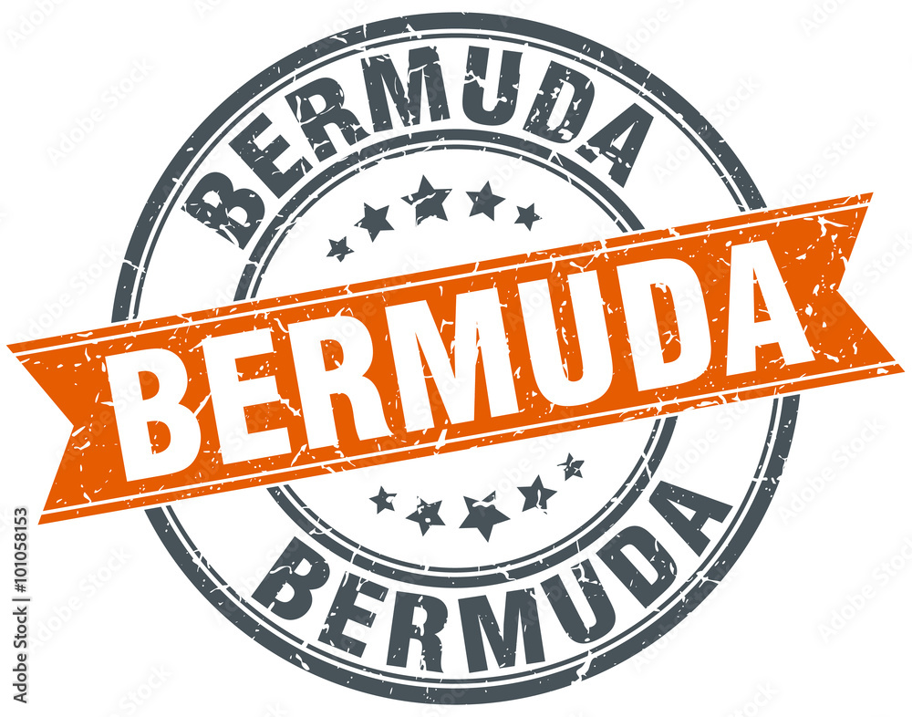 Obraz premium Bermuda red round grunge vintage ribbon stamp