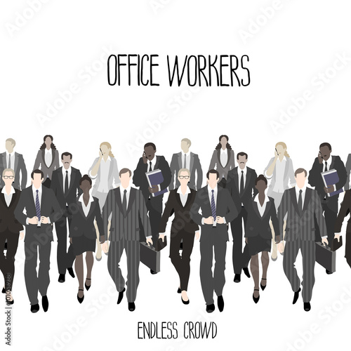 Huge crowd of office workers