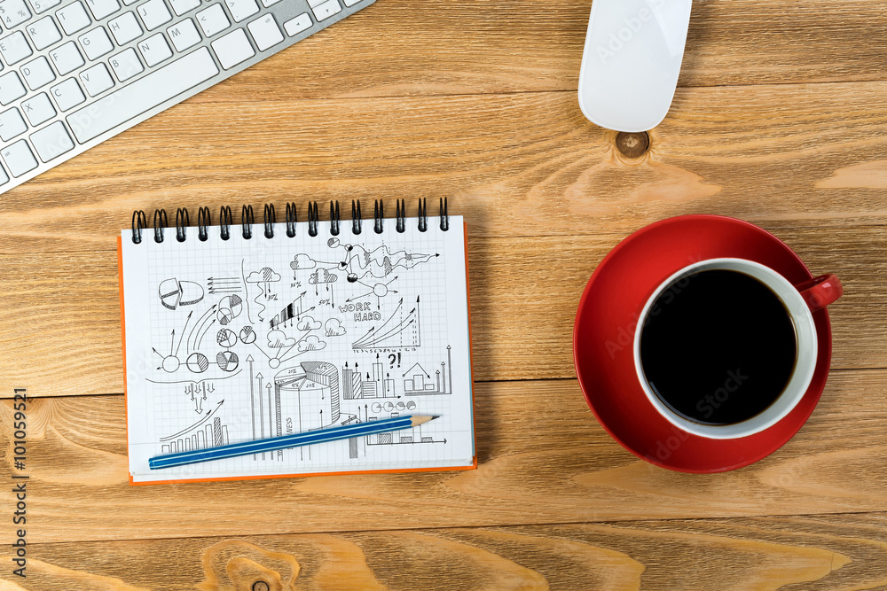 Business workplace with stuff Business workplace with stuff