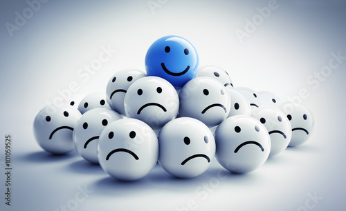 Blauer Smiley on top photo