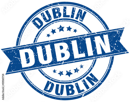 Photography Dublin blue round grunge vintage ribbon stamp