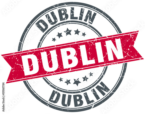 Photography Dublin red round grunge vintage ribbon stamp