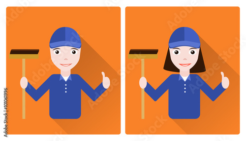 Mini set of two janitors