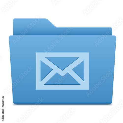 Blue folders with a mail. Mail icon. photo