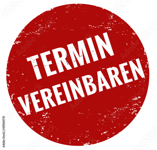 Termin vereinbaren Stempel rot grunge