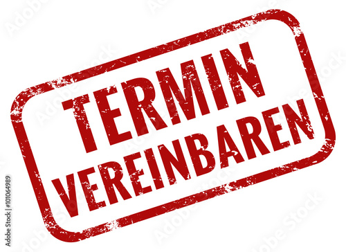 Termin vereinbaren Stempel rot grunge