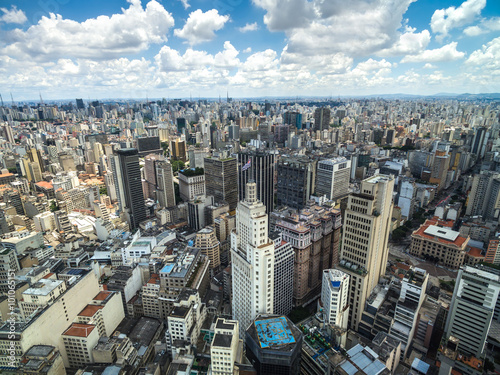 Aerial View of Downtown and Banespa Building in Sao Paulo, Brazil photo