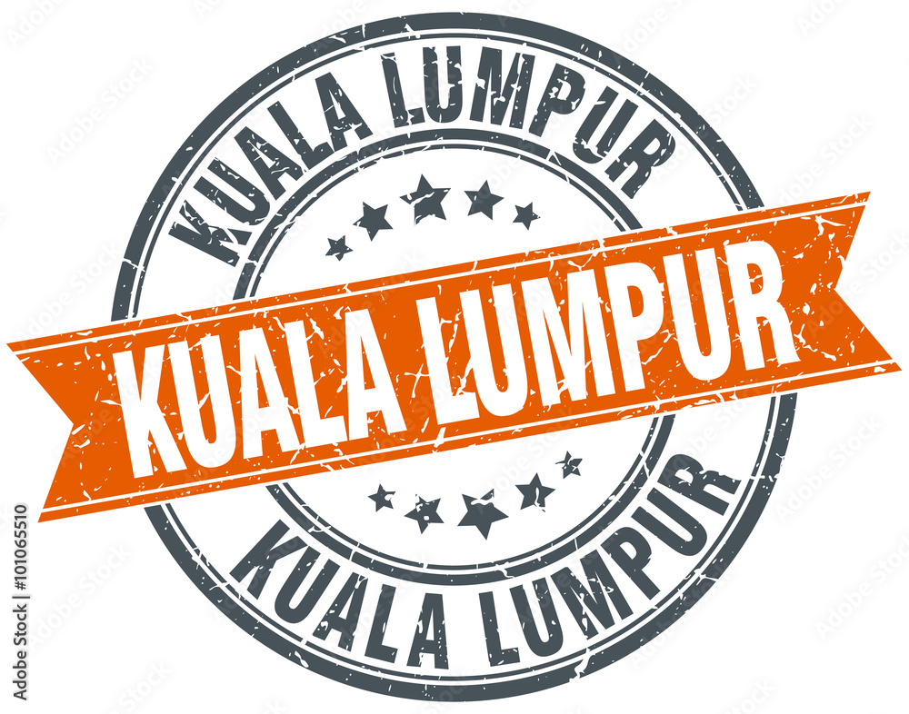 Obraz premium Kuala Lumpur red round grunge vintage ribbon stamp