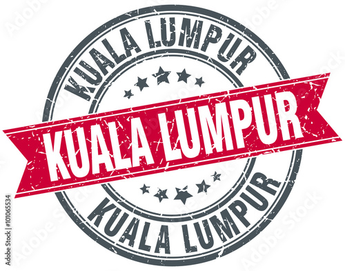Canvas Print Kuala Lumpur red round grunge vintage ribbon stamp