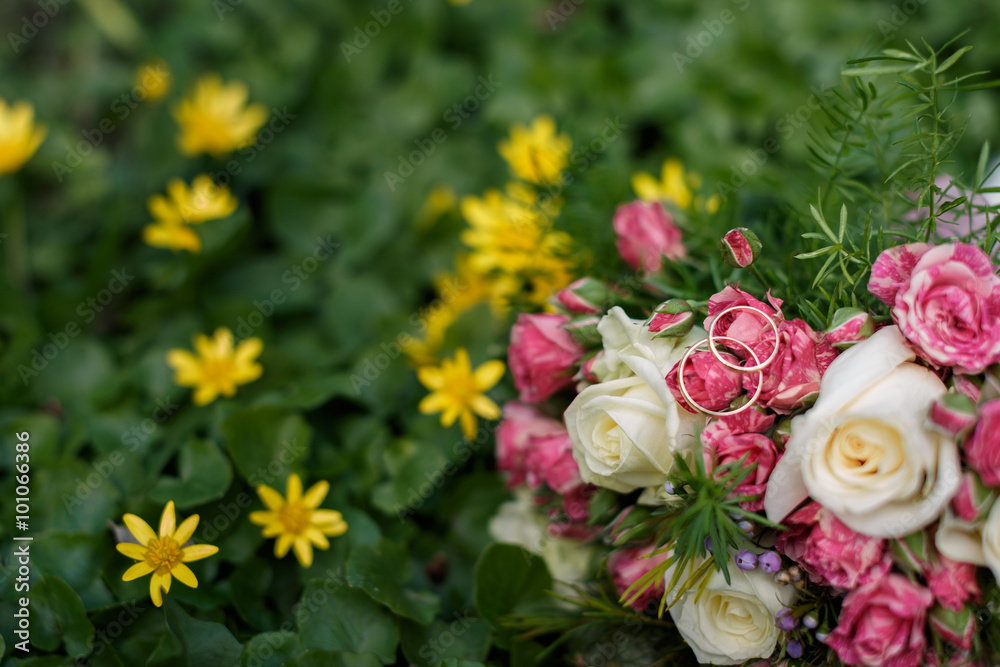 closeup shot of beautiful wedding bouquet