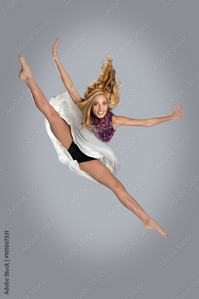 Fototapeta premium Dancer Jumping and doing splits