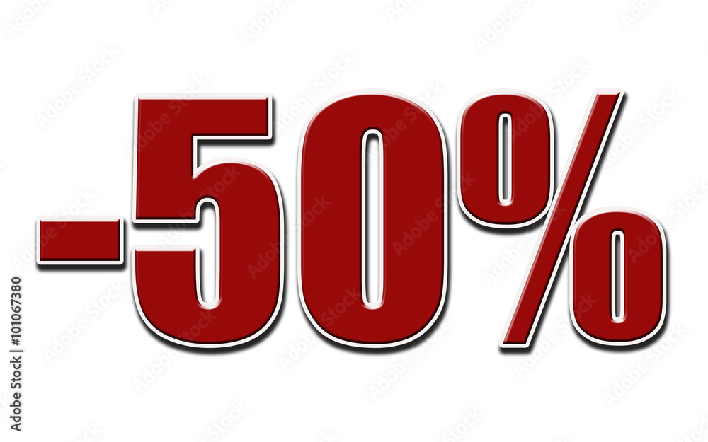 -50% on white background -50% on white background