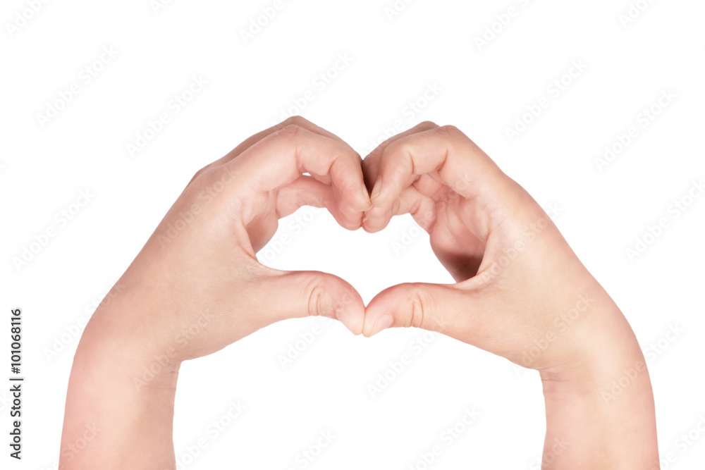 Obraz premium Heart made with hands