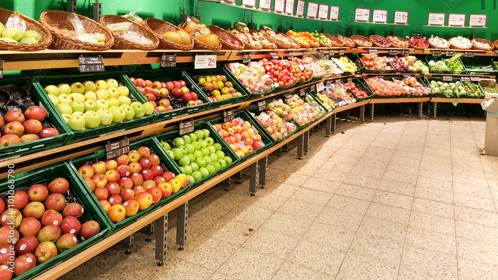 Gemüse Obst im Supermarkt