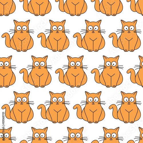 ginger cat seamless pattern