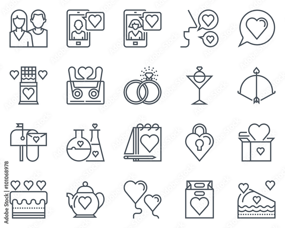 Valentines day icon set Valentines day icon set