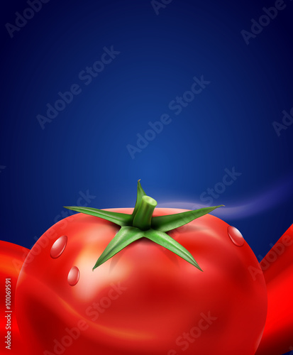 vector background with splashes, waves of red tomato juice and t