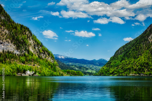 Hallstatter See mountain lake in Austria