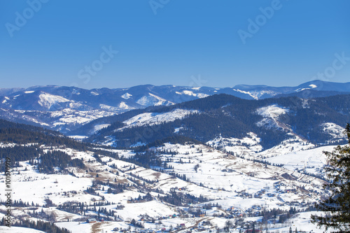 beautiful winter mountains, skiing resort © Ruslan Ivantsov