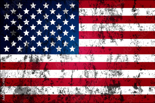 dirty worn flag of the USA