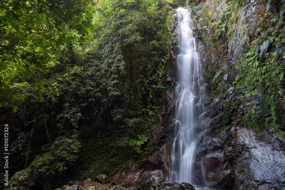 Middle Fall of the Ng Tung Chai Waterfalls at the New Territories in Hong Kong, China.