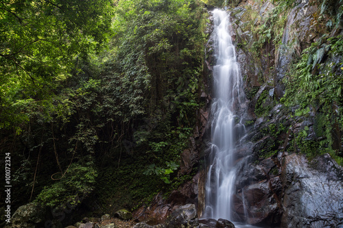 Middle Fall of the Ng Tung Chai Waterfalls at the New Territories in Hong Kong, China. © tuomaslehtinen