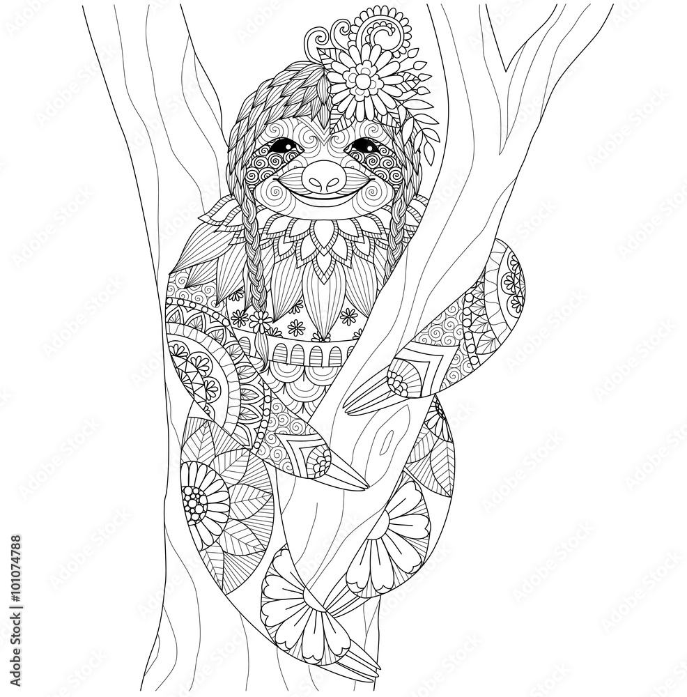 Unwind and Color Your Way to Zen with Mandala Sloth Coloring Pages