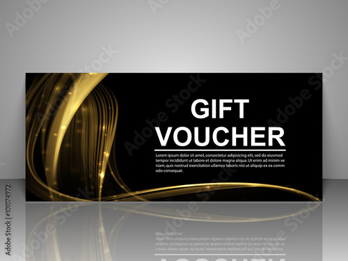 Gift voucher template. Abstract futuristic wave background