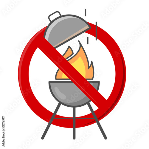 BBQ prohibited. Danger