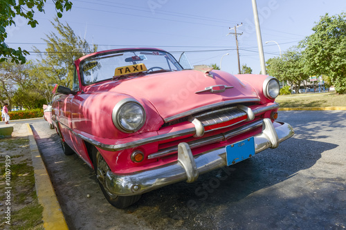 Old cuban taxi cabriolet in Varadero. American car.