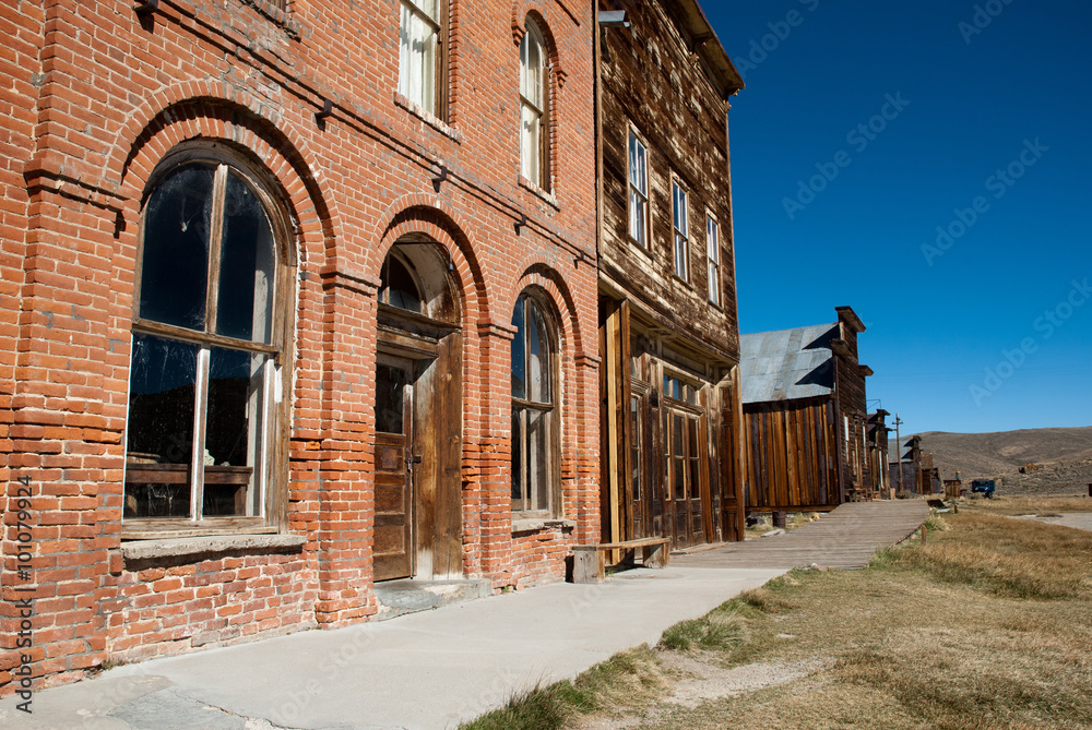 Old store fronts Bodie State Park, A ghost town that was a wild west mining town.
