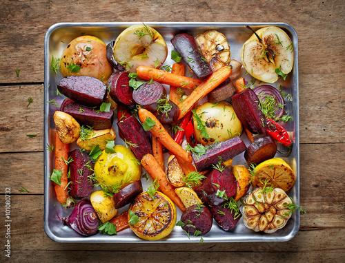 Roasted fruits and vegetables