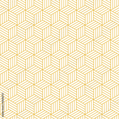 Geometric Pattern. Cubes Yellow Background in Vector