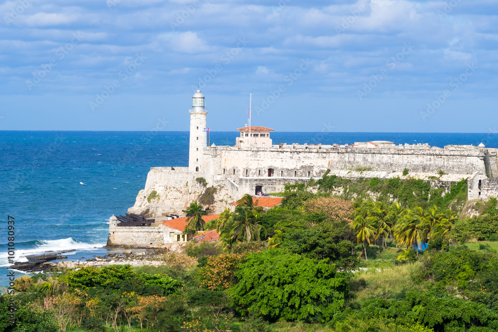 The castle and lighthouse of El Morro in Havana