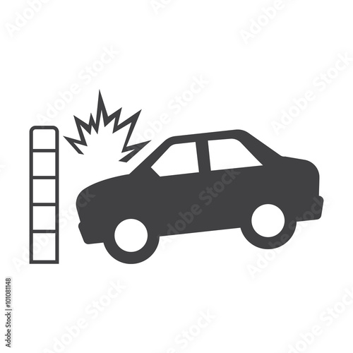 car crash wall black simple icon on white background for web
