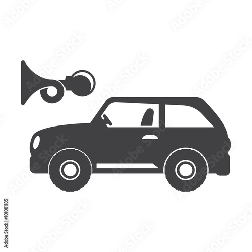 car beep black simple icon on white background for web