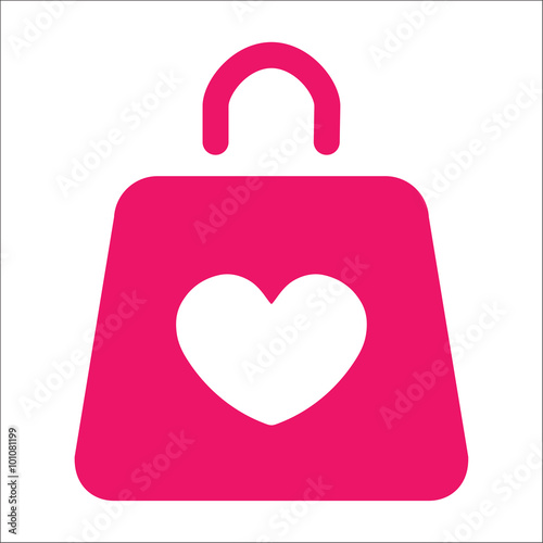 bag red with heart