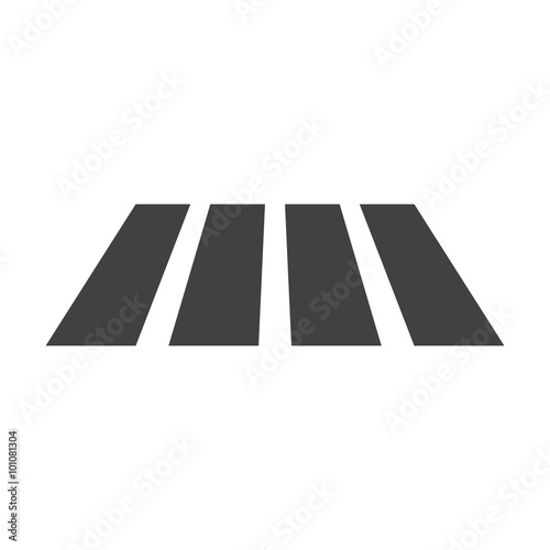 Crosswalk black simple icon on white background for web