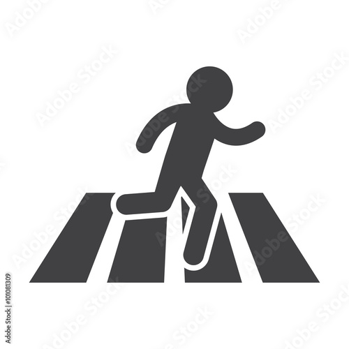 Crosswalk black simple icon on white background for web
