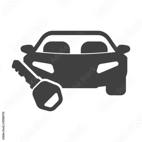 car key black simple icon on white background for web
